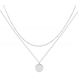Tianyi-Cha&icirc;ne Pour Femme Avec Pendentif Personnalis&eacute; En Or Et Argent - Collier Multi-Rangs Hypoallerg&eacute;nique 18 Carats - Bijou Fantaisie Pour Femmes Et Filles - Neuf