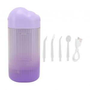 Hjlian Irrigateur Buccal Electrique 3 Modes, Impulsion Haute Frequence, Etanche Ipx7, Portable, Nettoyeur De Dents, Violet - Neuf