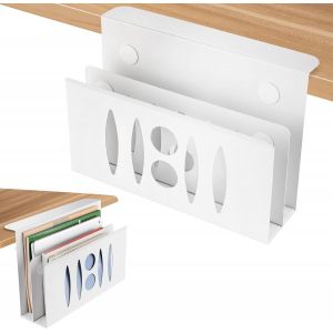 Support latéral pour Ordinateur Portable-en Acier-Pas de perçage nécessaire-pour MacBook Pro/Air,Ordinateur Portable,iPad,Livres (Double Couche-Blanc) - Neuf