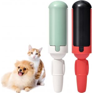Brosse adhésive blanche et rouge pour animaux de compagnie, rouleau pour enlever les poils de chat, réutilisable, pour nettoyer les lits et pulls en laine - Neuf
