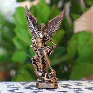 Statue de démon en résine de Saint Michel Archange Ornement religieux - Neuf
