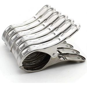 6 Pièces De Grandes Pinces À Serviette De Plage Bagages De Blanchisserie En Acier Inoxydable Pinces À Serviettes De Plage Supports En Métal Pince À Serviette De Taille Jumbo Pour La Piscine De Plage B - Neuf