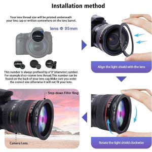 95mm vers Objectif 77mm Adaptateur d'objectif,pour Objectif 95mm vers Filtre 77mm Adaptateur,Compatible avec Tous Les Accessoires de Filtre de 77mm - Neuf