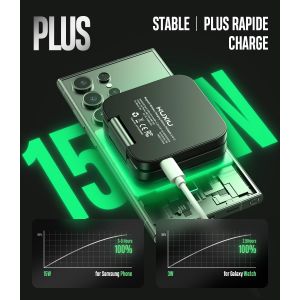 Chargeur Induction Pour Samsung, Magn&eacute;tique Pliable Chargeur Sans Fil Pour Galaxy S25 Ultra S24 S23 S22 Note Z Fold Flip, Chargeur 3 En 1 Pour Galaxy Watch Ultra 7 6 5 4, Pour Galaxy Buds - Neuf