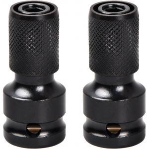 2 Pièces Adaptateurs de Douille,Adaptateur Carrés Impact Accessoires pour Clés a Chocs à Tige à Cliquet 1/2 1/4 pour la Perceuse,Convertisseur de Mandrin à Libération Rapide (B) - Neuf