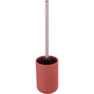 KAL-Ensemble Wc Olinda, Porte-Brosse Wc De Forme Conique, Porte-Brosse Avec Fini Mat, Fabriqu&eacute; En C&eacute;ramique, Avec Brosse Wc Noire, Dimensions (L/L X H) : &Oslash; 9,5 X 40 Cm, Rouge - Neuf