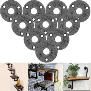 10pcs 1/2 ""bride de sol en fonte noire,raccord de tuyauterie industriel fileté avec 3 trous - Neuf