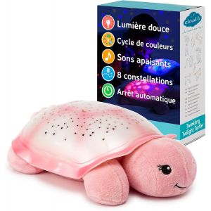 Veilleuse Apaisante Projecteur D'&eacute;toiles Avec Sons Apaisants | Luminosit&eacute; Douce | 3 Couleurs | Arr&ecirc;t Automatique | Veilleuse Musicale Tortue Twinkling Twilight Turtle Rose - Neuf