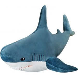 (80 cm/31,49 pouces, bleu) Oreiller en peluche requin géant Oreiller en peluche doux pour animaux de compagnie Oreiller de couchage confortable Coussin de dos de poupée Cadeau pour enfants - Neuf