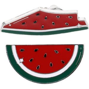 Kjdal-2 Pièces Broche Badge Pastèque Broche Pastèque Palestine Broche De Fruits Bijoux Pastèque Palestine Clips De Broche Pastèque Broche De Dessin Animé Rouge De Zinc - Neuf