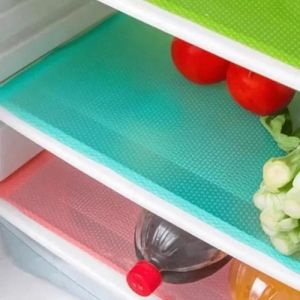 Lot De 4 Bleu Tapis Fraicheur Pour R&eacute;frig&eacute;rateur Anti-Bact&eacute;riens Tapis De Cuisine - Neuf