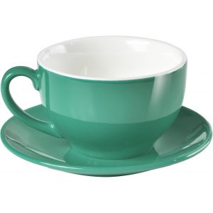 Tasse À Café En Porcelaine Avec Soucoupe Pour Cappuccino,Latte Et Thé-Cyan-220 Ml - Neuf