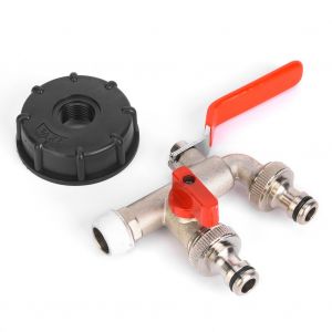 Adaptateur de reservoir IBC S60X6 vers robinet a double sortie en laiton 1/2 pouce, pieces de rechange pour robinet - Neuf
