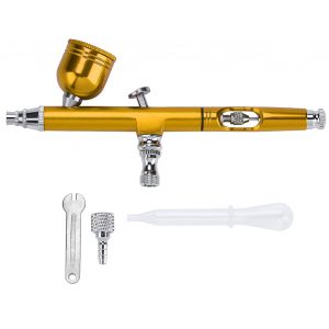 Pistolet aerographe a alimentation par gravite dore de 0,3 mm, pour peinture, tatouage, ongles, decoration de gateaux - Neuf