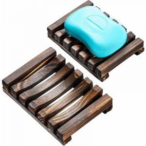 2 Pcs Porte-savon en bois porte-savon porte-savon pour salle de bain douche rectangulaire évier égouttoir artisanat pour savon - Neuf