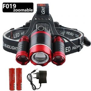 Lampe Frontale Xm T6 À 3 Led, Étanche, Rechargeable Et Zoomable, Idéale Pour La Pêche En Plein Air Et Le Camping-Paquet D - Neuf