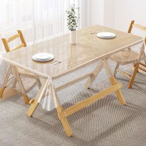 Chenquansarl-Protection De Table Transparente En Pvc Facile &Agrave; Nettoyer - 70 X 130 Cm - Imperm&eacute;able - Protection De Table En Plastique Transparent - Neuf