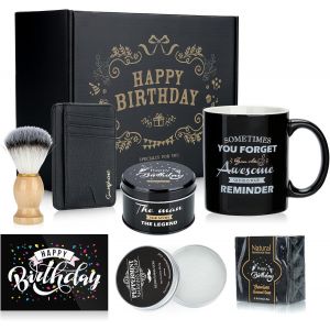 Cadeau Anniversaire Homme 8pcs, Id&eacute;e Cadeau Homme Anniversaire, Coffret Cadeau Anniversaire Papa Grand-P&egrave;re Mari Petit Ami, Boite Cadeau Anniversaire Pour Lui 16 18 21 30 40 50 60&egrave;me, Tasse &Agrave; Caf&eacute; - Neuf