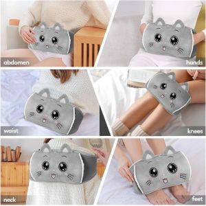 Bouillotte, Bouillotte Ceinture, 3 En 1 Bouillotte Eau Chaude Anti Fuite, Bouillote Avec Housse En Peluche Douce, Caoutchouc Naturel Bouillotte Pour Taille, Dos, Blessures Sportives - Gris - Neuf