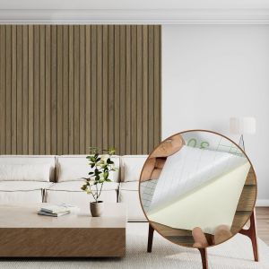 SJZG-Papier Peint Adhesif Mural, Papier Adhesif Pour Meuble Bois, 3D Panneaux Marron Vinyle Autocollant Imperméable Pour Décor Cuisine Table Porte Tiroir Stickers Meuble 40Cm X 300Cm - Neuf