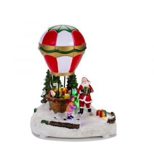 No&euml;l Lumineux De La Musique Maison De Neige Ballon &Agrave; Air Chaud De No&euml;l - Neuf