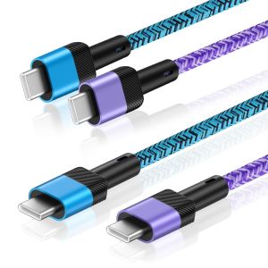 Thef-Samsung A16 5g Lot De 2 Câbles De Charge 1,83 M, Iphone 16 15 Pro - Câble D'alimentation Usb C Vers Usb C - Charge Rapide - Pour Téléphone Android - Pour Samsung Galaxy S25 Ultra A15 A35 A25 A14 - Neuf