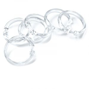 Diamètre Intérieur 4,5 Cm Grands Anneaux De Rideaux Transparents, Lot De 12 - Lot De 12 Unités, Plastique, Transparent - Neuf