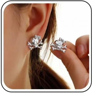 Kal-Boucles D'oreilles Boho Tête De Mort Vintage Boucles D'oreilles Squelette Boucles D'oreilles Os Personnalisées Boucles D'oreilles Tête De Mort Bijoux Pour Femmes - Neuf