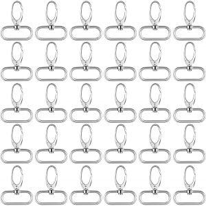 jum-30 Pièces Anneau Porte Clé,Mousqueton Sac A Main,Porte Clef Mousqueton,Mousqueton Pivotant,Attache Porte Clé,Porte Cle,Pour Bijoux,Sac À Main,Clés,Accessoires De Bricolage (Argent) - Neuf
