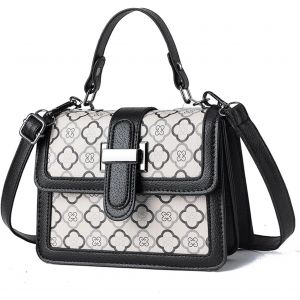 SJZG-Mode Sac À Main Femme Damier Sac À Bandouliere Pu Cuir Sacs Portés Épaule Sac Fourre Sacoche Étanche Sac Messager Pour Voyage Travail Achats Fête Fleurs - Neuf