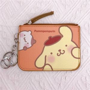 Sanrio Kurumi petit chien blanc pouding chien Gemini &eacute;toile lapin &agrave; longues oreilles ensemble de cartes en cuir portefeuille avec porte-cl&eacute;s pendentif--Pompom Purin - Neuf