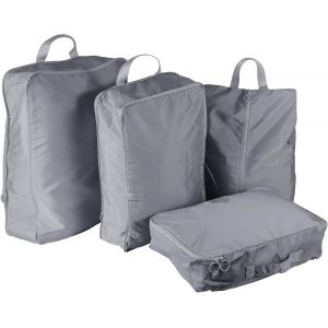 4Pcs Cube D'Emballage Pour Val , Tissu Auto-Compression Cube De Voyage Gain De Place Sac De Rangement De Voyage Pour V&ecirc;tements Sous-V&ecirc;tements Chaussures Hommes Et Femmes (Gris Ultime) - Neuf