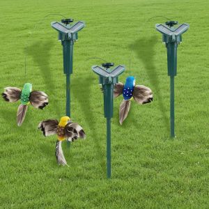 Mevronisshop-Lot De 3 Colibri Flottants Aliment&eacute;s Par Piles Solaires - Oiseau Flottant - Pour Jardin, Cour, Poteau, Plantes, Fleurs, Terrasse, Paysage - D&eacute;coration Ext&eacute;rieure - Neuf