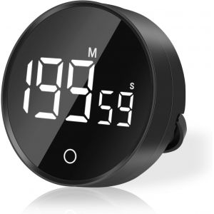 Eryi-Minuteur De Cuisine Numérique, Magnétique Minuteur Visuel Avec 3 Niveaux De Volume Réglable Grand Écran Led Compte À Rebours Pour La Cuisine En Classe Fitness Cuisson Étudier (Noir) - Neuf