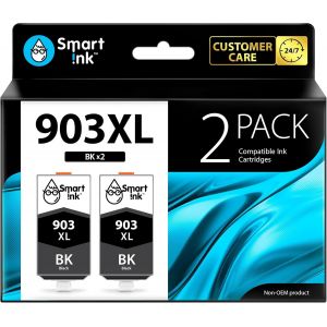 Cartouche d¿Encre Compatible pour HP 903 XL 903XL (2 XL Noir Pack) avec Système de Puce Avancée pour Officejet 6950 All-in-One Officejet Pro 6960 6970 All-in-One - Neuf