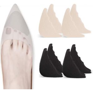 4 Paires D'inserts D'orteils Réglables Pour Chaussures Surdimensionnées Pour Femmes, Hommes, Escarpins, Chaussures Plates, Baskets Unisexes - Noir + Beige - Neuf