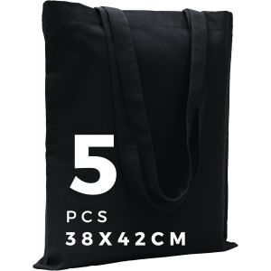 nzqaf-® Lot de 5 sacs en toile de jute écologique réutilisable 38 x 42 cm 145 g/m² - Neuf