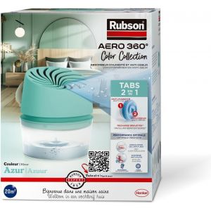 KALANKA-| Absorbeur d'Humidit&eacute; Aero 360&deg; Couleur Azur (1 appareil + 1 recharge de 450 g) &iquest; Absorbeur anti-humidit&eacute; pour pi&egrave;ce jusqu'&agrave; 20 m&sup2; &iquest; D&eacute;shumidificateur d'air anti-odeur et anti-moisissure - Neuf