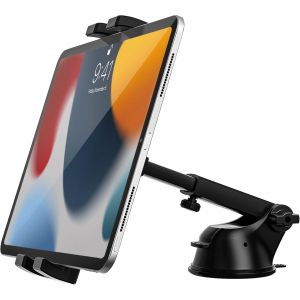 JGD-Support iPad Voiture Tableau de Bord Ventouse, Universel Fixation Tablette Vehicule Avant avec Bras R&eacute;glable, Porte Pare-Brise pour iPad Pro Air Mini, Galaxy Tabs, Lenovo, iPhone, 4-12,9 - Neuf