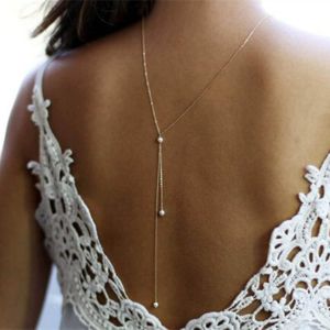 Kalanka-Collier Long Avec Pendentif En Perles Dorées, Chaîne De Dos De Mariée, Collier Lariat Pour Femmes Et Filles - Neuf