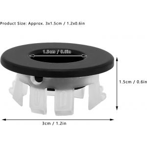 2 pi&egrave;ces anneau de garniture de trop-plein d'&eacute;vier de salle de bain,couvercle d'anneau de trop-plein d'&eacute;vier,garniture de trou d'&eacute;vier de salle de bains,couvercle de (Noir) - Neuf