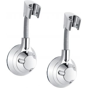 KGABERY-2 Pièces Support Pommeau De Douche 360° Support Douchette Mural Sans Percage Support De Douche Universel Réglable Accroche Pommeau De Douche À Main Pour Douchette - Neuf
