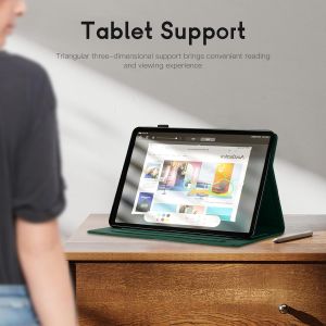 Coque Pour Samsung Galaxy Tab A 10.1 2016 Étui De Protection Case Tablefba-Tte Housse Avec Porte-Pencil Et Réveil/Veille Auto Pour Samsung Galaxy Tab A6 10.1 Inch Sm-T580/T585, Vert - Neuf