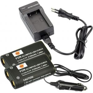 2pcs CR-V3 Battery and DC78E Travel Charger Compatible for Olympus C3000 C3040 40Z C-2100UZ C-211 C-211Z C-3000 C-3030 C-3030Z C-3040 C-3040Z C-4000 C-5050 C-5050 C-5055 0z c-70 0C-700UZ C-720 - Neuf