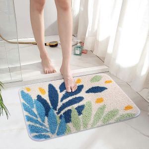Tapis de bain Doux absorbant antidérapant Tapis en microfibre Feuilles Tapis de salle de bain - Neuf