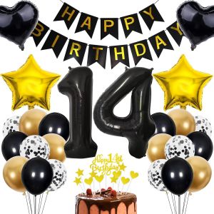 14E Anniversaire Gar&ccedil;on D&eacute;coration De G&acirc;teau 14E Anniversaire Fille Gar&ccedil;on D&eacute;coration Cadeau Pour 14E Anniversaire Gar&ccedil;on Or Rose Anniversaire 14 Gar&ccedil;on 14 Ans Anniversaire D&eacute;coration Ballon 14 Anniv - Neuf