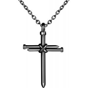 Tianyi-Collier Pendentif Croix En Acier Inoxydable Pour Hommes Cr&eacute;atif Punk Pendentif Clou-Croix Bijoux Fantaisie Adolescents D&eacute;coration - Neuf