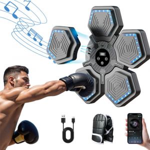 Machine De Boxe Musicale Intelligente : Bluetooth, Vitesse R&eacute;glable Pour Un Entra&icirc;nement Scientifique Le Noir - Neuf