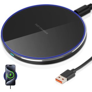 KALANKA-Chargeur sans Fil Rapide 20 W pour iPhone17/16/15/14/13/12 11Pro Max/Pro/Mini/XS/XR/X/8 PlusChargeur &agrave; Induction Station de Charge pour Samsung Galaxy S23/S22/S21/S10E/S9/S8, Note 20/10/9 - Neuf