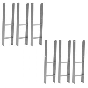 6 Pi&egrave;ces H-ancre Support de Poteau Durable Support de cl&ocirc;ture Pied de poteau 141MM - Neuf